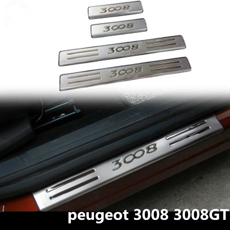 4 шт. для peugeot 3008 GT Авто из нержавеющей стали Стайлинг порога Накладка на порог двери защитная накладка
