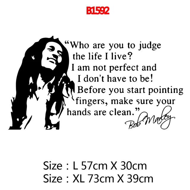 Colorful Soul Music Singer Bob Marley Removable Art Vinyl Wall Stickers For Kids Rooms Waterproof Wall Art Decal Style1