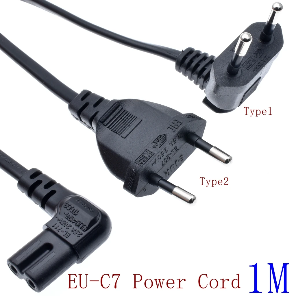 Кабель адаптер питания EU Schuko CEE7/16 прямоугольный к IEC320 C7 для Samsung Philips Sony LED TV Figure 8 AC 1