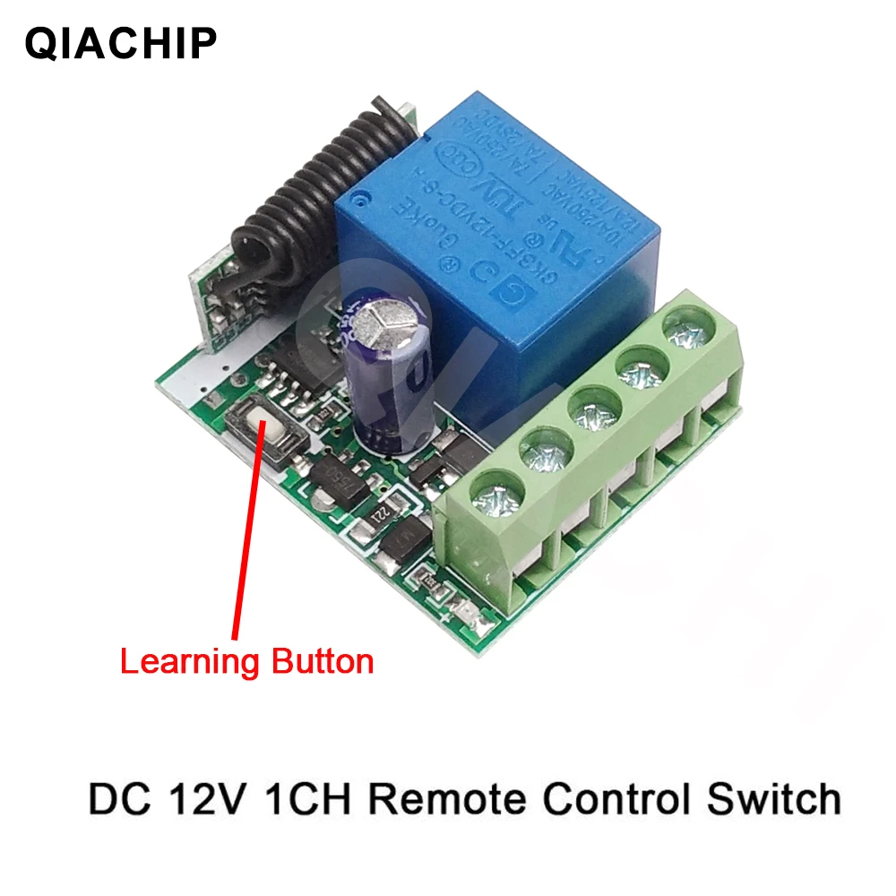 QIACHIP DC 12 V 1 канал Беспроводной удаленного Управление реле Модуль Обучение код РФ