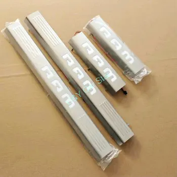 

Stainless Steel Door Sill Scuff Plate Guard Sills Protector Trim For Dodge Ram