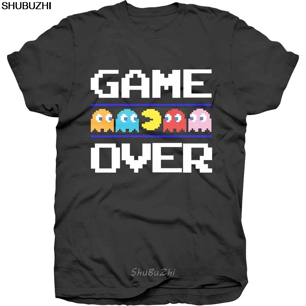 

Pac-Man Game Over Classic Official Pacman Namco Arcade Game Black Mens T-shirt Cool Casual pride t shirt men Unisex New sbz3230