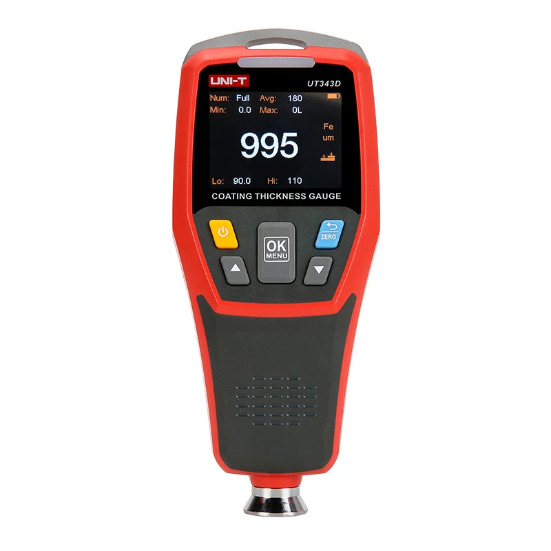 UNI-T UT343D Coating Thickness Gauge; iron matrix (FE), non-ferrous matrix (NFE) measurement composite coating thickness gauge
