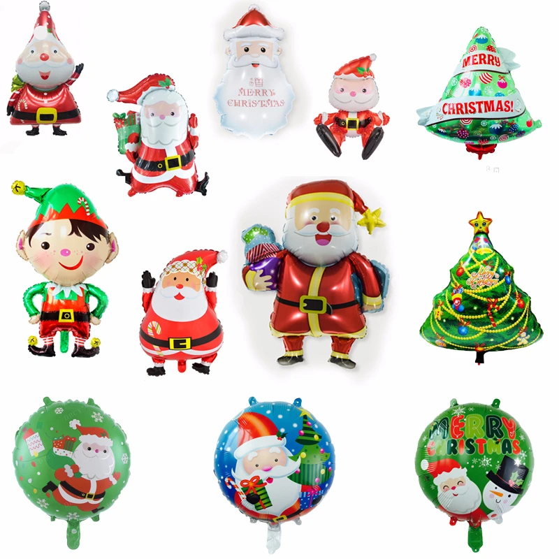 

1pc Santa Claus Christmas Tree Christmas Party Decoration Foil Helium Balloon 2020 Family Party Inflatable Ballon Accessories