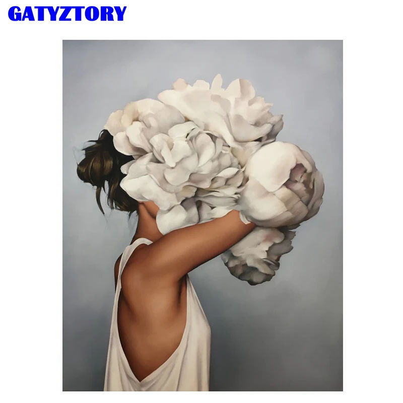 

GATYZTORY Frame figure picture DIY Painting By Numbers Kits Acrylic Paint On Canvas Handpainted Oil Painting For Home Decors