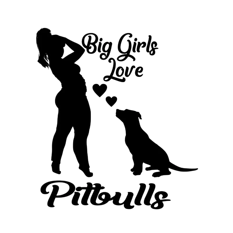 

15*13.4cm Big Girls Love Pitbulls-Pitbull Mom- Vinyl Car Window Laptop Decal Rear Window Car Sticker Body Decals