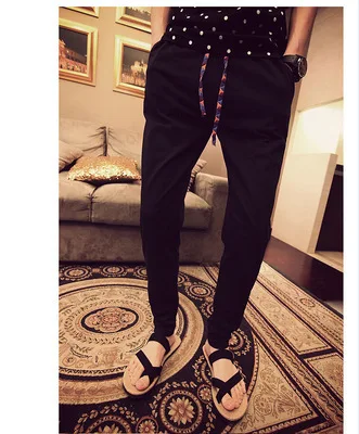 

Summer Thin Section Men Skinny Ankle Banded Pants Sub-Japanese-style Korean-style Trend Slim Fit Casual Pants Men's Harem Pants