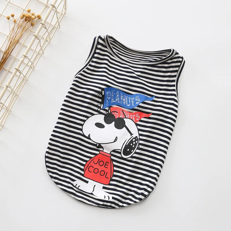 Pet Clothes Spring New Style Stripes Printted Waistcoat Thin Dog Clothes a Generation of Fat