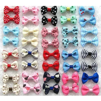 

100PC/Lot Handmade Dog Hair Clips Ribbon Cat Dog Bows Hairpin Pet Dogs Grooming Accessories
