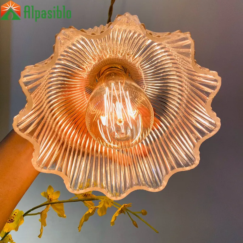 Modern Glass Pendant Lamp Led Hanging Lighting Nordic Minimalist Restaurant Bar Bedroom Glass Art Decor Fixture Suspension Light