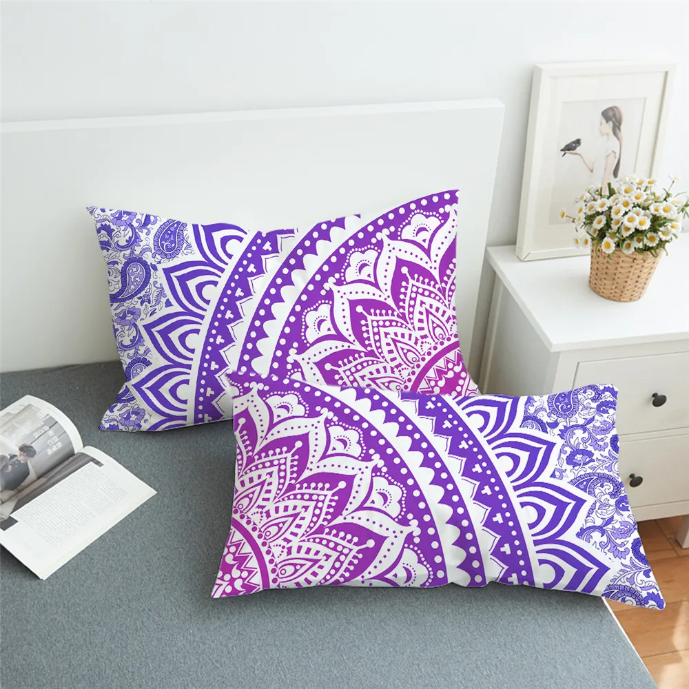 50X90CM DIY Mandala Series Pillow Cases Colorful Polyester Peachskin Pillow Cases For Bedroom Home Office