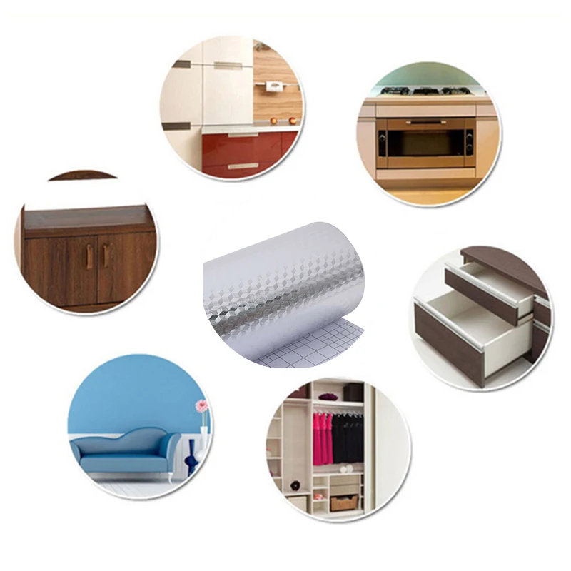 40*100 см приклеивающийся водонепроницаемый маслостойкий алюминиевая фольга для