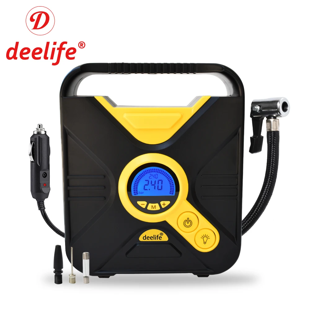 Vente Deelife Numérique Pneu De Voiture Gonflable Pompe À Compresseur D air Portatif Automatique pour Voitures Pneus De Roue Électrique 12V Mini Gonfleur de Pneu