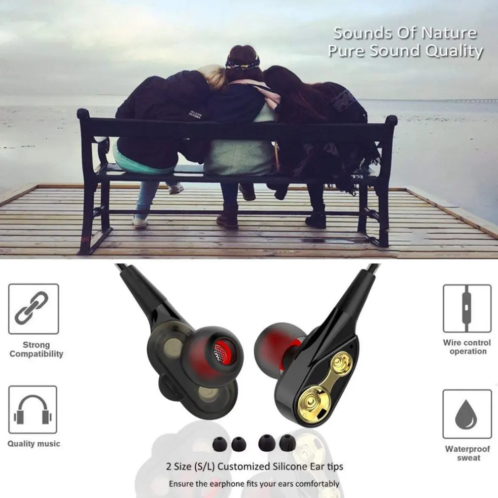 HIFI тяжелые басы двойной Динамический драйвер наушники беспроводная Bluetooth