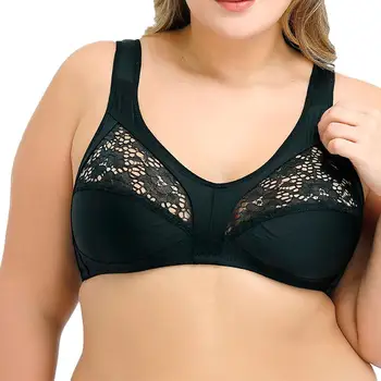

Ladies Solid Plus Size Bra Non Wired Solid Color Bra Womens Firm Control Full Cup Underwear Lenceria De Mujer 2019 New Arrival Y
