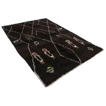 

175x255 Cm Brown Handmade Moroccan Rug-6x8 Ft