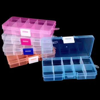 

10 Grid small size Plastic Jewelry Storage Boxes Adjustable Packaging Tool Case Organizer Box Accessories