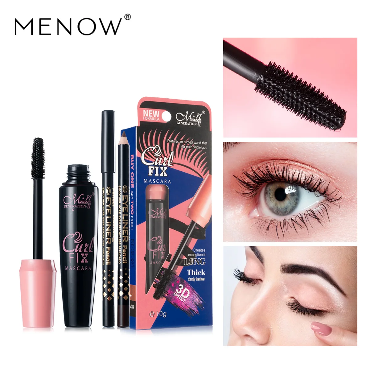 Menow Miele Makeup Densely Is Waterproof Mascara Cosmetics Foreign Trade Hot Models |
