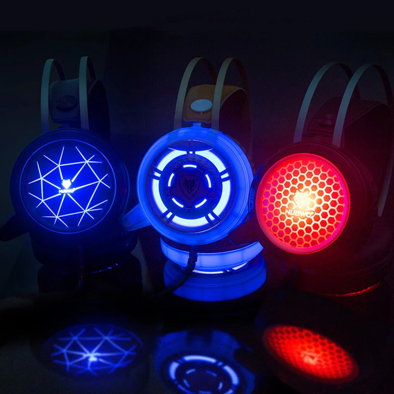 N1 3.5mm USB Stereo wired gaming headphones game headset over ear RGB with mic Voice control for laptop computer gamer PUBG