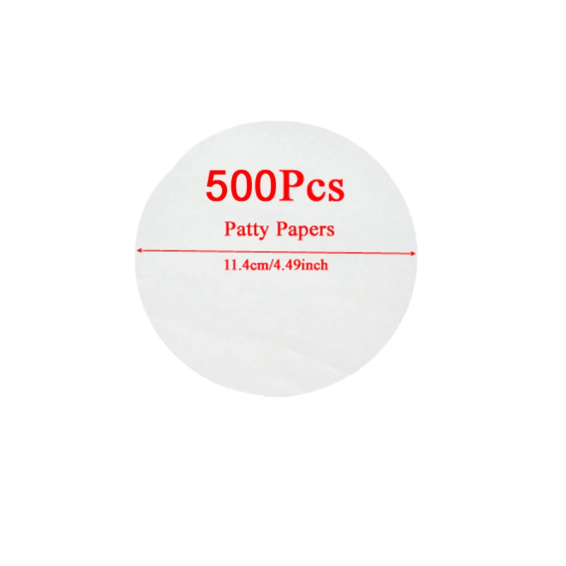 114mm 500Papers Прямая поставка пресс для котлет для гамбургеров производитель плесень Патти для бургеров из мяса пресс для изготовления гамбургеров с деревянной ручкой - Цвет: 114mm 500Papers