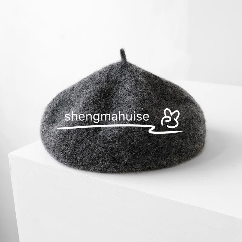 Темно-серый Берет, шапка для женщин, Осень-зима, модная, повседневная, сохраняющая тепло, берет, шапки для девушек, популярные Весенние шапки, женская одежда, аксессуары - Цвет: Темно-серый