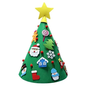 

Creative DIY Felt Christmas Tree Pendant Xmas Kids Toy Christmas Tree Hanging Ornament Santa Claus Bell Decor Xmas Children Gift