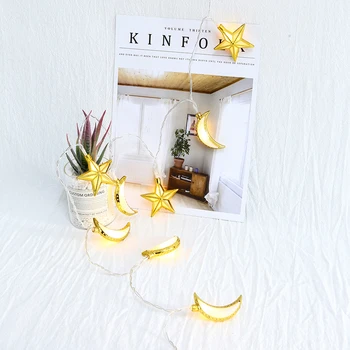 

1.15m 10LED Moon Star Fairy String Light Eid Mubarak Ramadan Muslim Decor Lamp Wedding Home Indoor Decoration