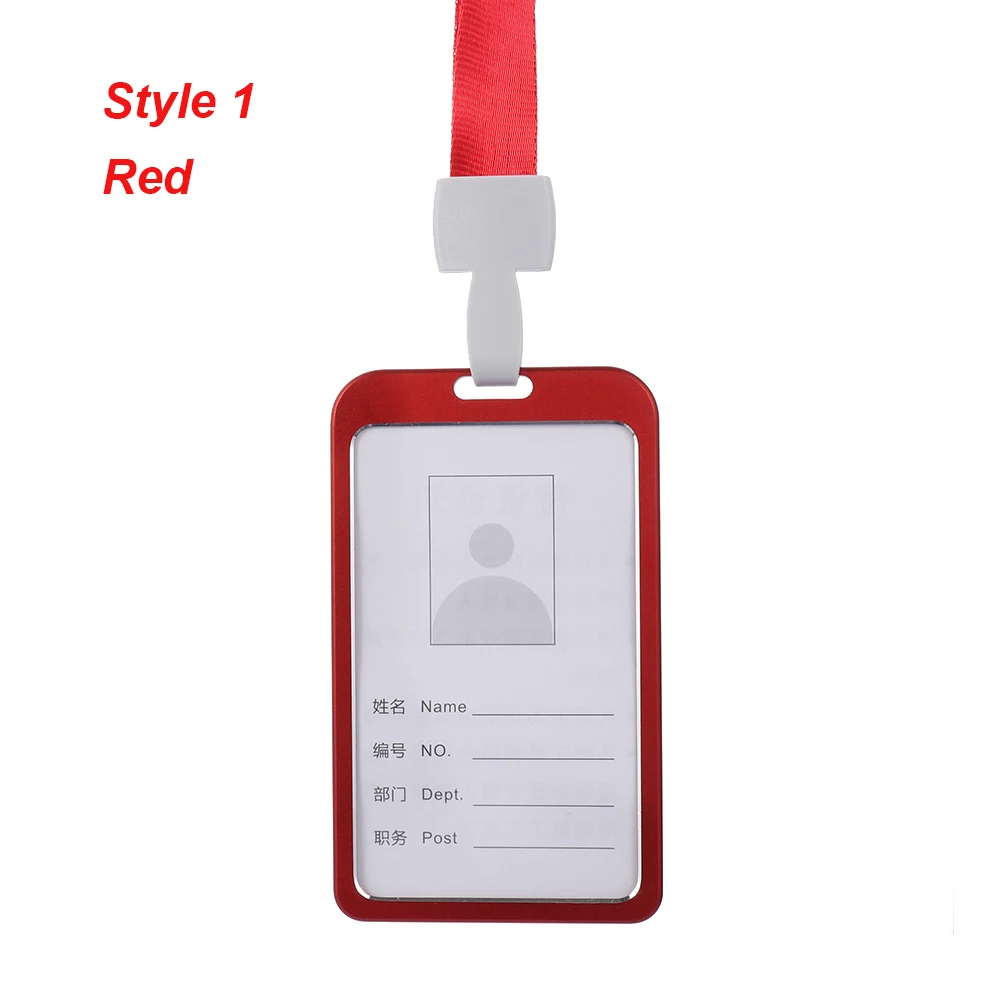 1 шт. модный подвесной чехол для карт ID держатель карт пропусков банковская кредитная карта для студентов женщин мужчин автобус ПВХ бейдж держатель - Цвет: Style 1-red