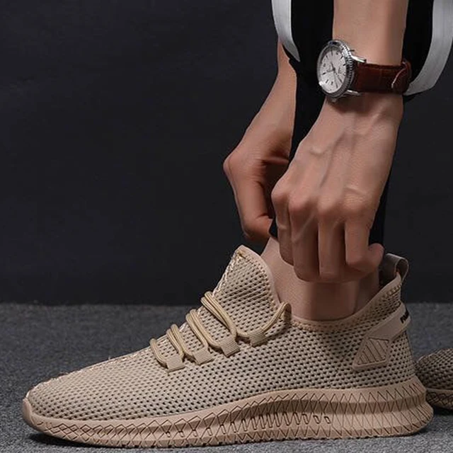 US $5.13 WENYUJH Men Shoes Sneakers Flat Male Casual Shoes Comfortable Men Footwear Breathable Mesh Sports S