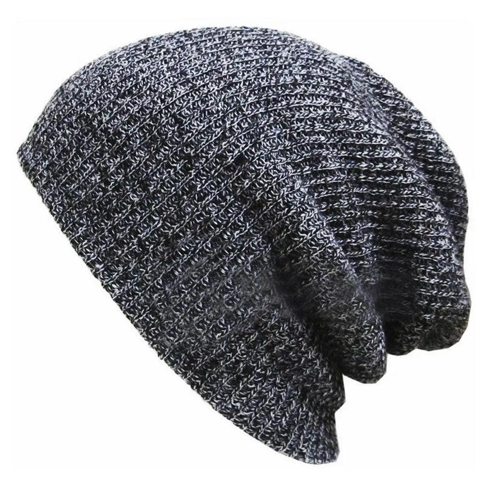 Вязаная мешковатая Шапка-бини унисекс, зимняя шапка для катания на лыжах, шикарная вязаная шапка AIC88