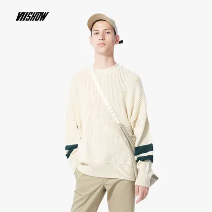 Beige VIISHOW мужской свитер, брендовый свитер, Мужской пуловер, новинка, Pull Homme Hiver, Рождественский свитер для мужчин, Джерси Hombre ZC2158183 - Цвет: Beige