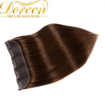 

Doreen 100g 120g Blonde Brown Brazilian Machine Made Remy Clip In One Piece Human Hair Extensions 16inch-22inch