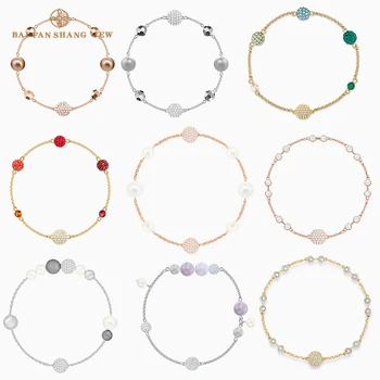 

2020 Fashion Jewelry SWA New REMIX COLLECTION ROUND PEARL STRAND Bracelet Elegant Crystal Pearl Shape Female Trend Romantic Gift
