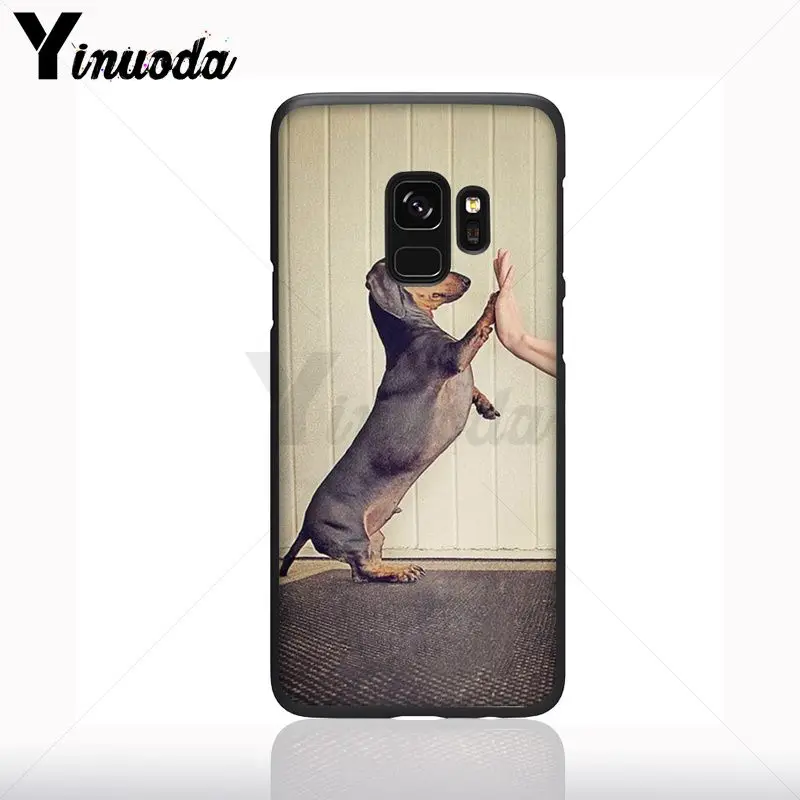 Dachshund Siluet Anjing Silikon Hitam Lembut Ponsel Case untuk Samsung Galaxy S10plus S9 S8plus S10e A50 A70 A10 Ponsel