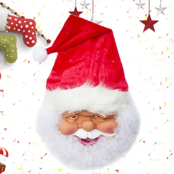 

Masquerade Cosplay Silicone Christmas Mask Party Festival Adults Gift Decorative Full Face Santa Claus Props Beard Holiday