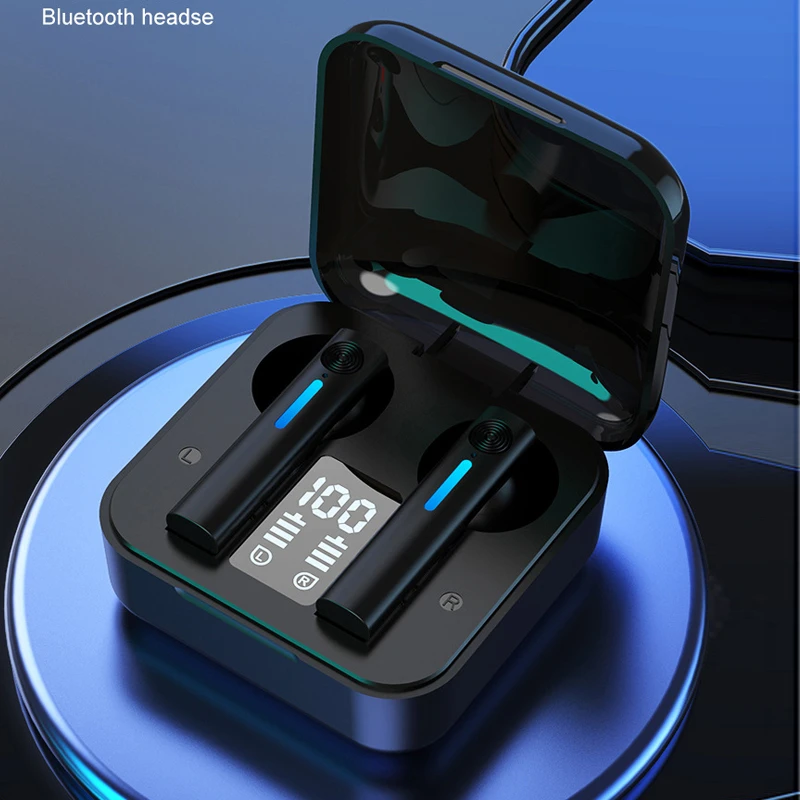 New T13 Smart Wireless Bluetooth Earphones Bass Noise-Cancel TWS Headsets LCD Power Display with Touch In-Ear Earbuds