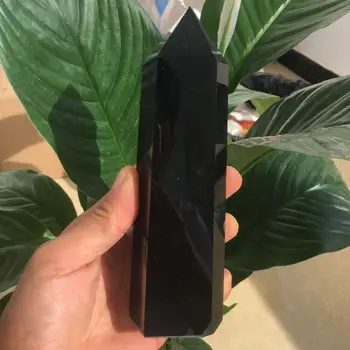 

Beautiful Natural obsidian obelisk point quartz crystal wand healing Natural crystal Reiki healing 550-600g