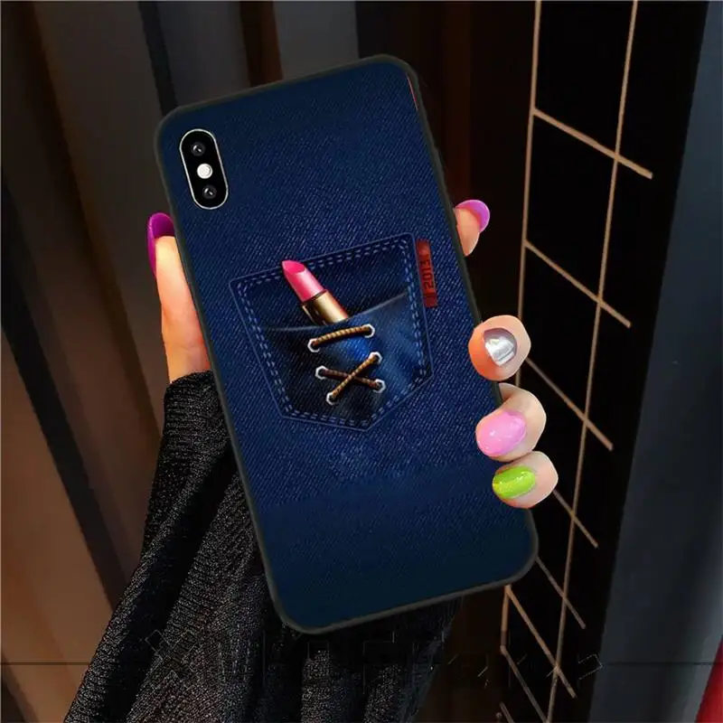 ByLoving Jeans карманный черный мягкий чехол для телефона из ТПУ iphone6 6s plus 7 8 X XR XS MAX 11 Pro