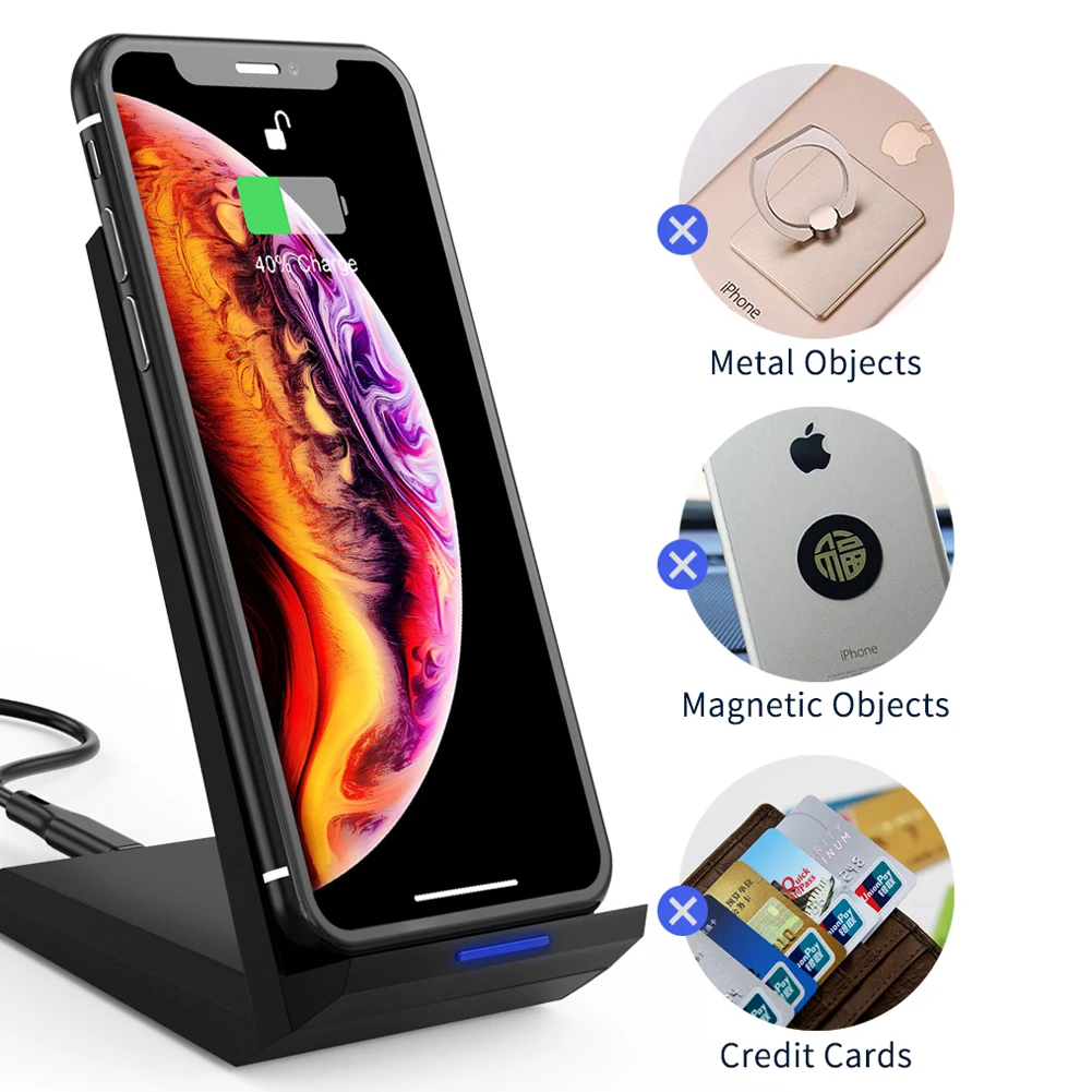 15 Вт Qi Быстрое беспроводное зарядное устройство для iPhone X Xiaomi 9 samsung Note 10 Plus S9 S8 huawei P30 Pro Qi Быстрое беспроводное зарядное устройство для зарядки
