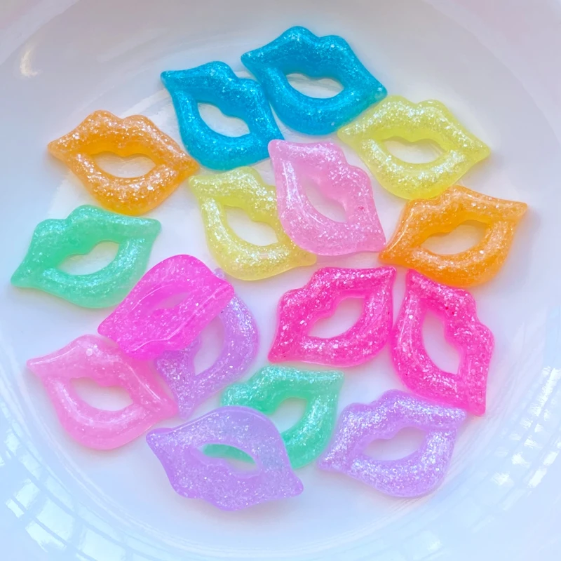 30pcs New Mixed Cute Mini Lips Flat Back Cabochon Crafts Clothing DIY Scrapbooking Accessories