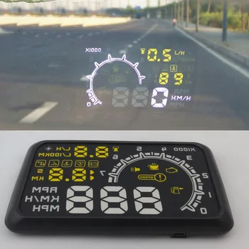 

Car HUD Head-up Display Speed Mileage Alarm System Projection Display Help Novices Control Avoid Over Speed Projected Display