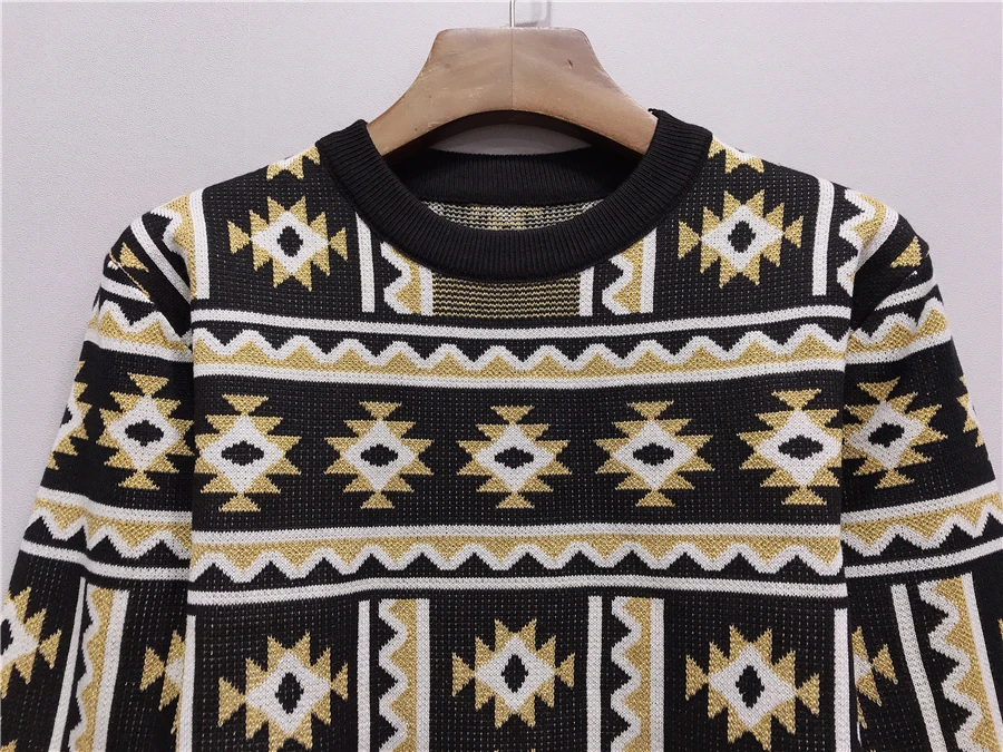 ALPHALMODA осенне-зимний яркий блестящий вязаный свитер с длинными рукавами и геометрическим узором+ юбка трапециевидной формы женский модный комплект