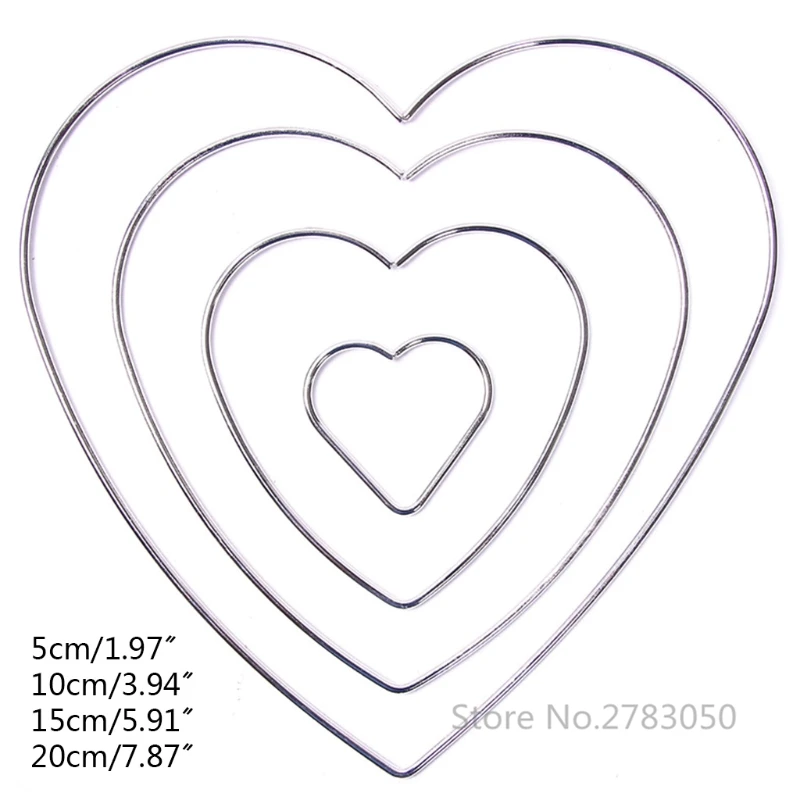 1Pc Love Heart Shape  Dream Catcher Rings Metal Craft Hoops for Dreamcatchers Wreaths Macrame Project DIY Accessories 5-20cm 2