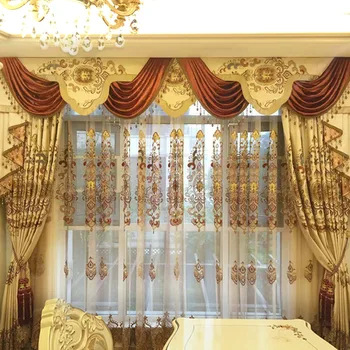 

Luxury High-end European Embroidery Simple European Jacquard Shading Curtains for Living Dining Room Bedroom