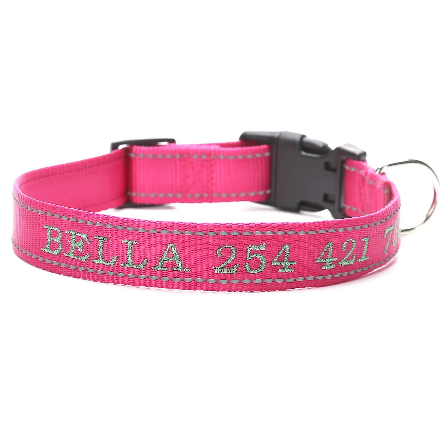 

New Style Listed Computer Embroidery Dog Collar Nylon Reflective Yarn Pet Dog Circle Dog Collar