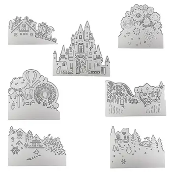 

Flowers Die Sheet Metal Cutting Dies Merry Christmas Cards Steel Stencil DIY Mold Scrapbooking Embossing Stamps Photo Album Fram