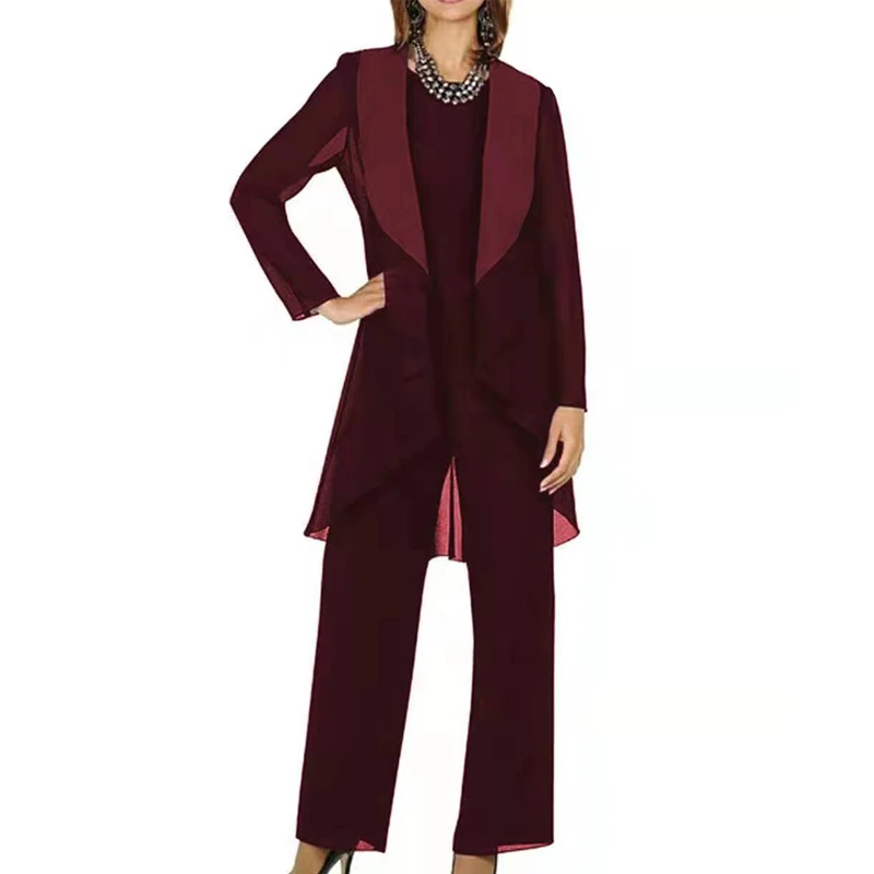 burgundy pantsuit wedding