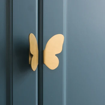 

Exquisite Home Decor Furniture Handle Easy Install Gold Butterfly Brass Accessories Drawer Knob Wardrobe Cupboard Cabinet Pulls