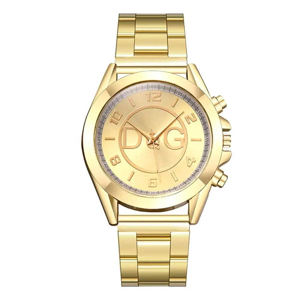 Роскошные Брендовые Часы золотые наручные часы reloj mujer Женские Мужские кварцевые часы Montre homme erkek saat accesorios mujer - Цвет: Golden watch