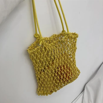 

Large Cotton Totes Shopping Bags Foldable Mesh Net String Shopping Bag Reusable Shopping Bags Fruit Storage Handbag Shipping Bag